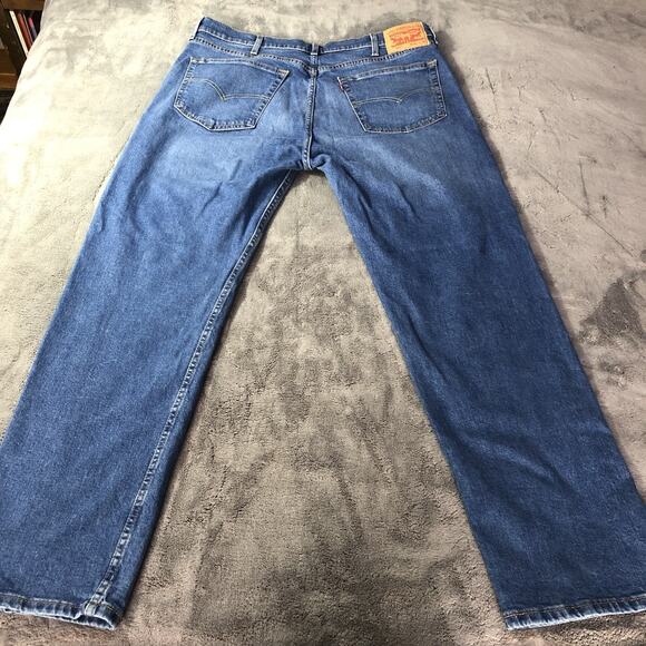 Levis 505 Jeans Men Size 40X32 Blue Denim Regular Fit Straight Leg Stretch New - Picture 13 of 13
